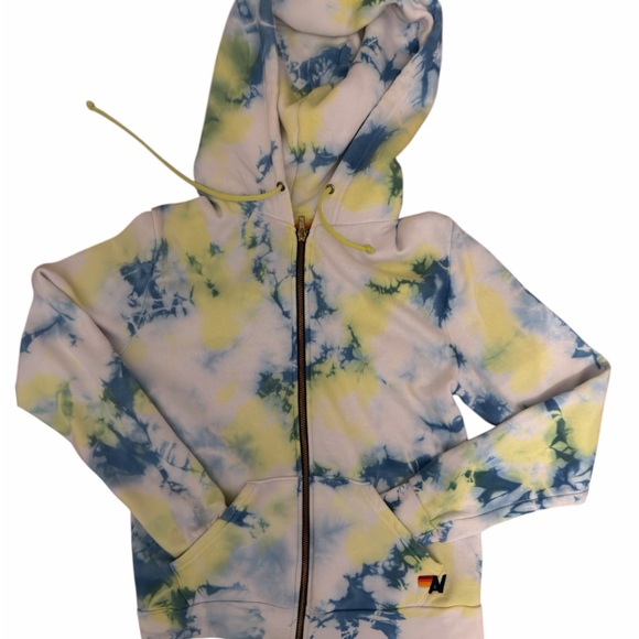 💙 Aviator Nation Hand Dyed Tie-Dye Hoodie and Sweatpants Set 💚 - Picture 6 of 7